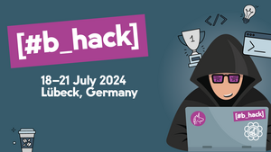 Decorative image advertising the #b_hack
