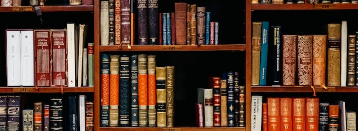 Bookshelf filled with old books