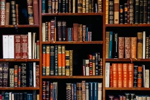 Bookshelf filled with old books