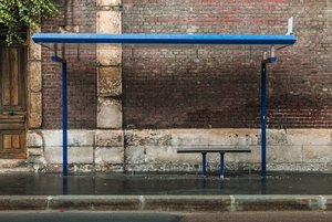 Empty bus stop