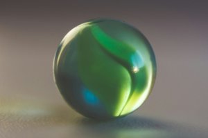 Single green marble 