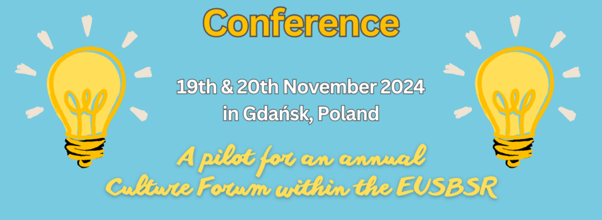 Advertising element with conference details and logos